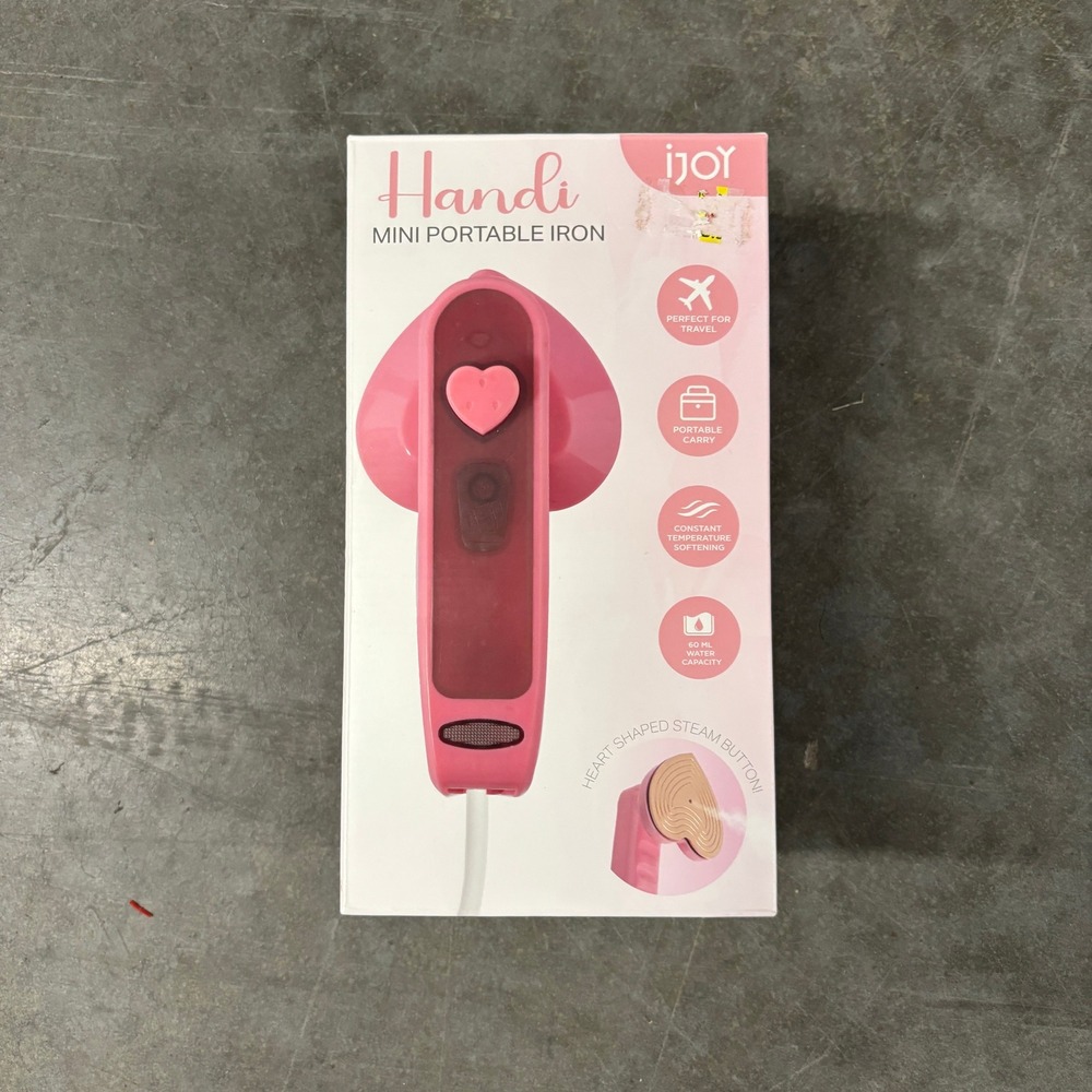 iJoy Handi Mini Portable Iron Pink Heart Shaped Travel Steamer IJ10567-KH